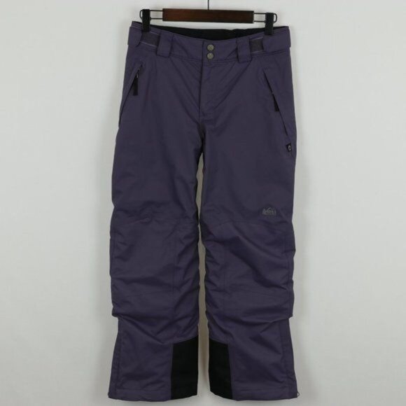 REI Girls Medium Purple Adjustable Fleece Lined Insulated Winter Snow Pants - Picture 1 of 14